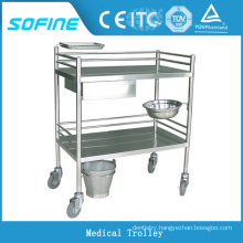 SF-HW2060 hospital ues stainless steel medical dressing trolley